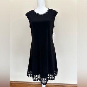 Nicole Miller Black Dress with Crochet Hem